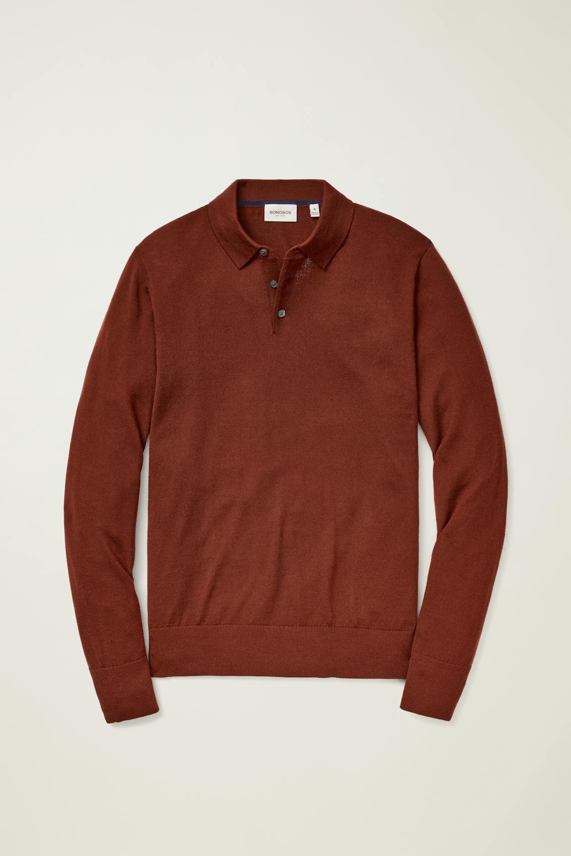 Merino Long Sleeve Sweater Polo