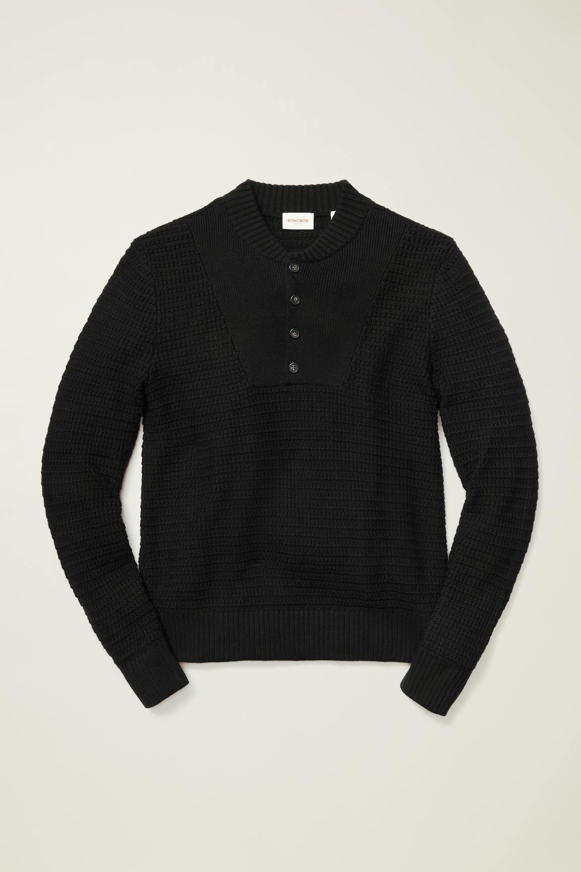 Cotton Cashmere Henley Sweater