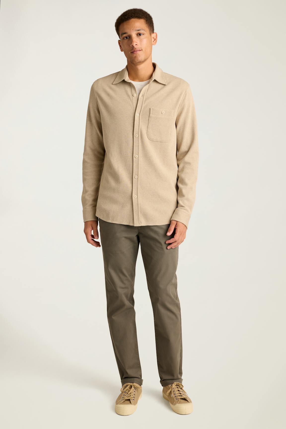 Waffle Button Down Shirt