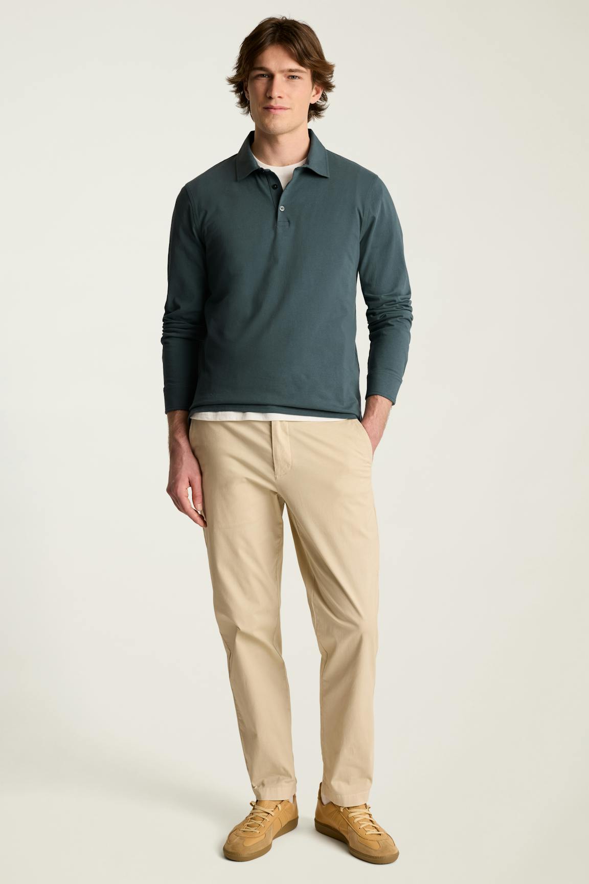 Organic Cotton Long Sleeve Polo