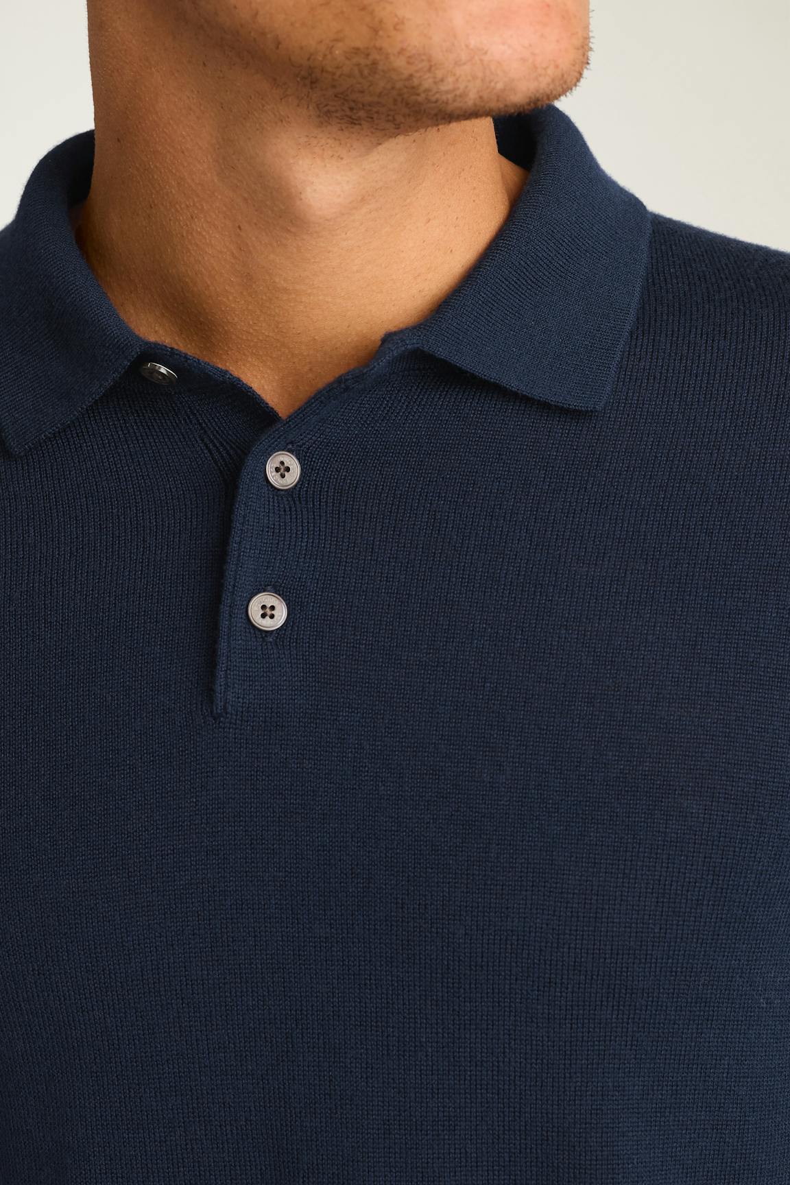 Merino Long Sleeve Sweater Polo