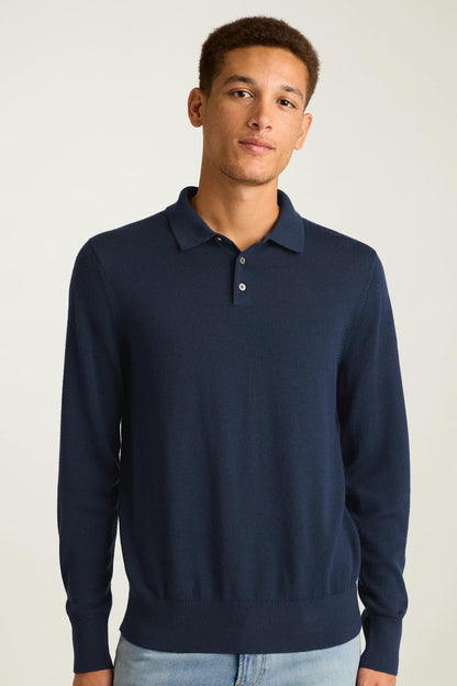 Merino Long Sleeve Sweater Polo