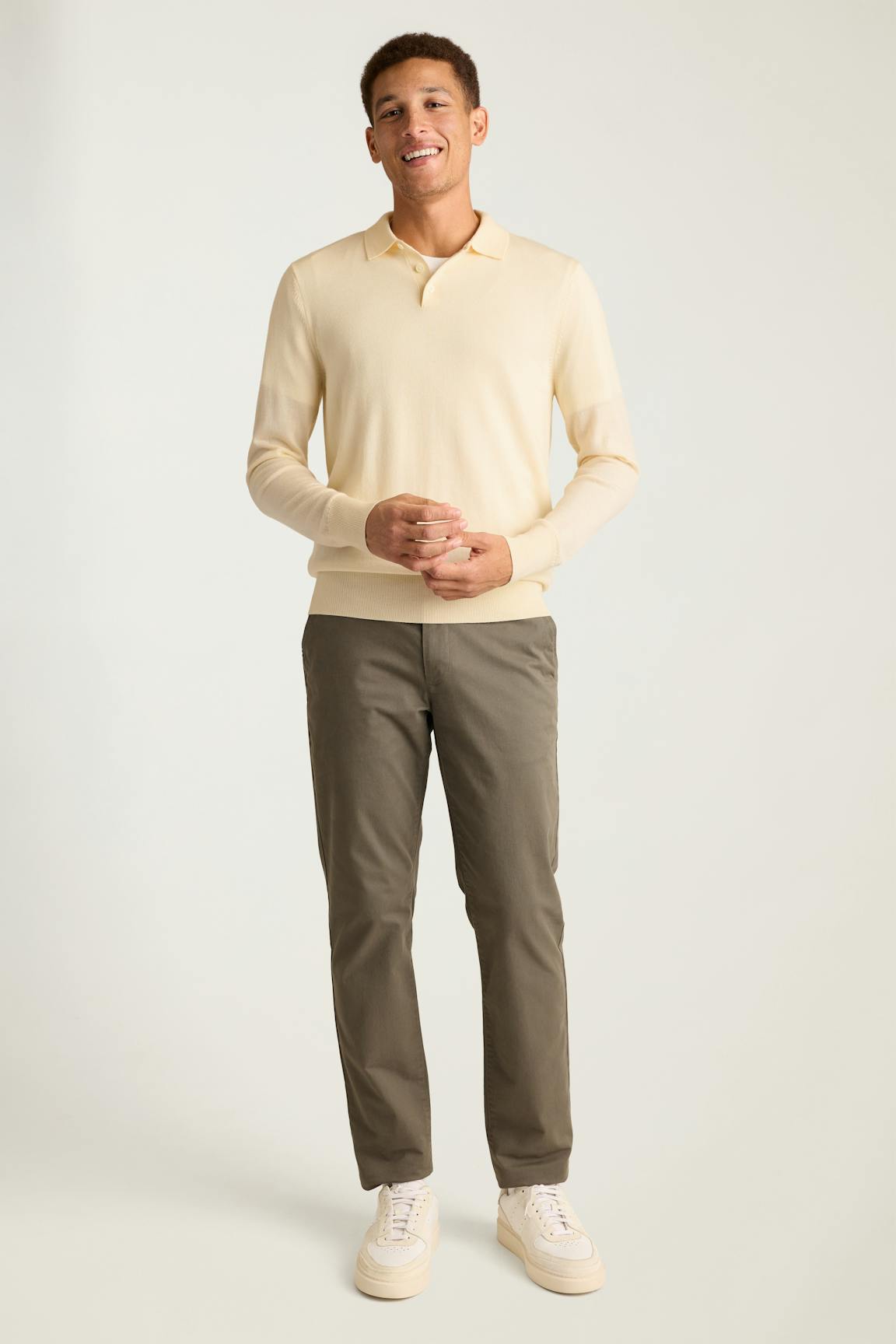 Merino Long Sleeve Sweater Polo