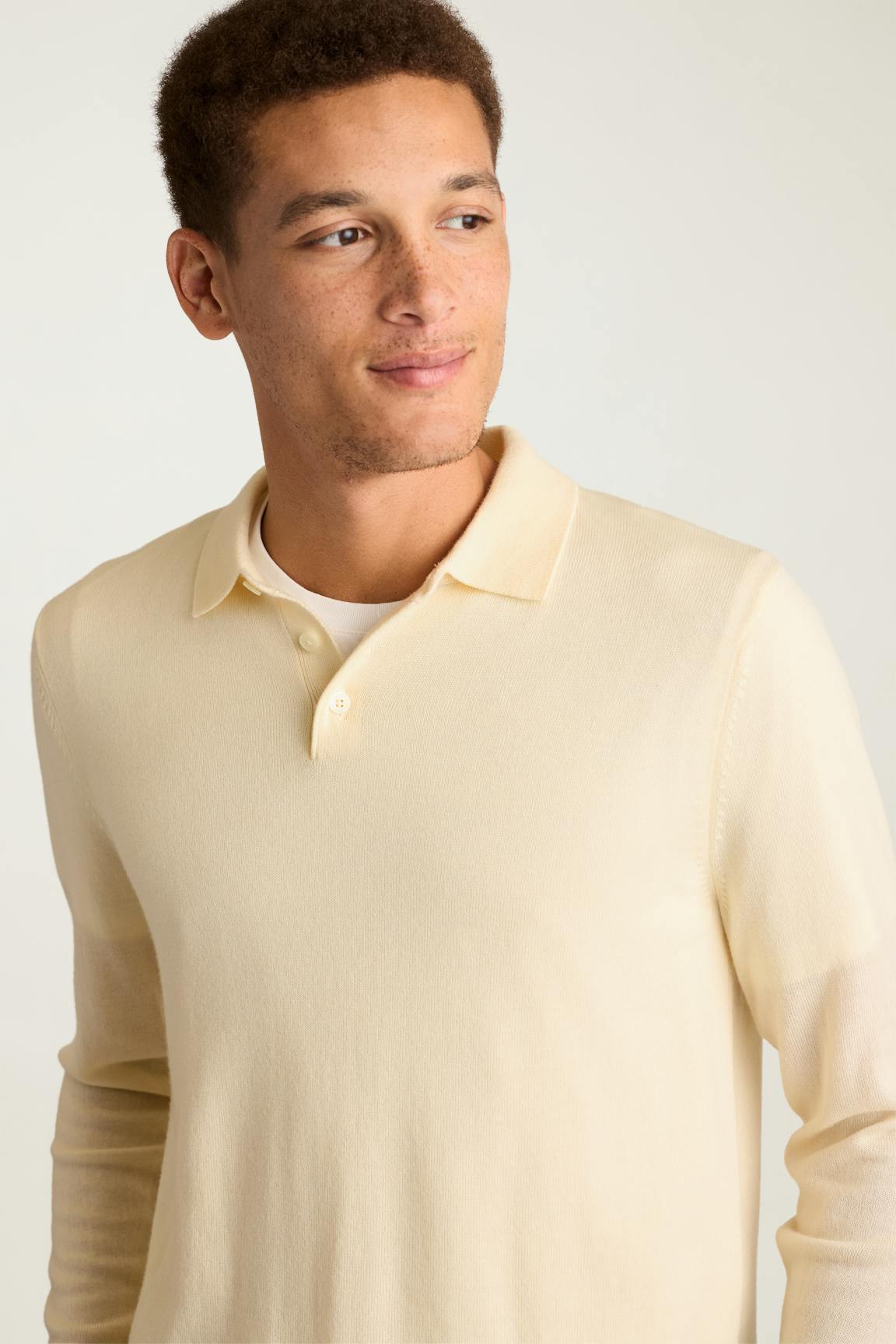 Merino Long Sleeve Sweater Polo