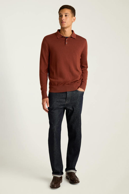 Merino Long Sleeve Sweater Polo