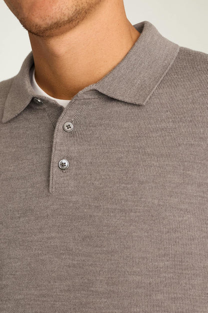 Merino Long Sleeve Sweater Polo
