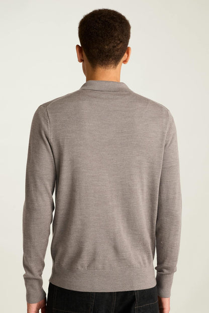 Merino Long Sleeve Sweater Polo