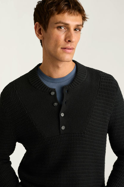 Cotton Cashmere Henley Sweater