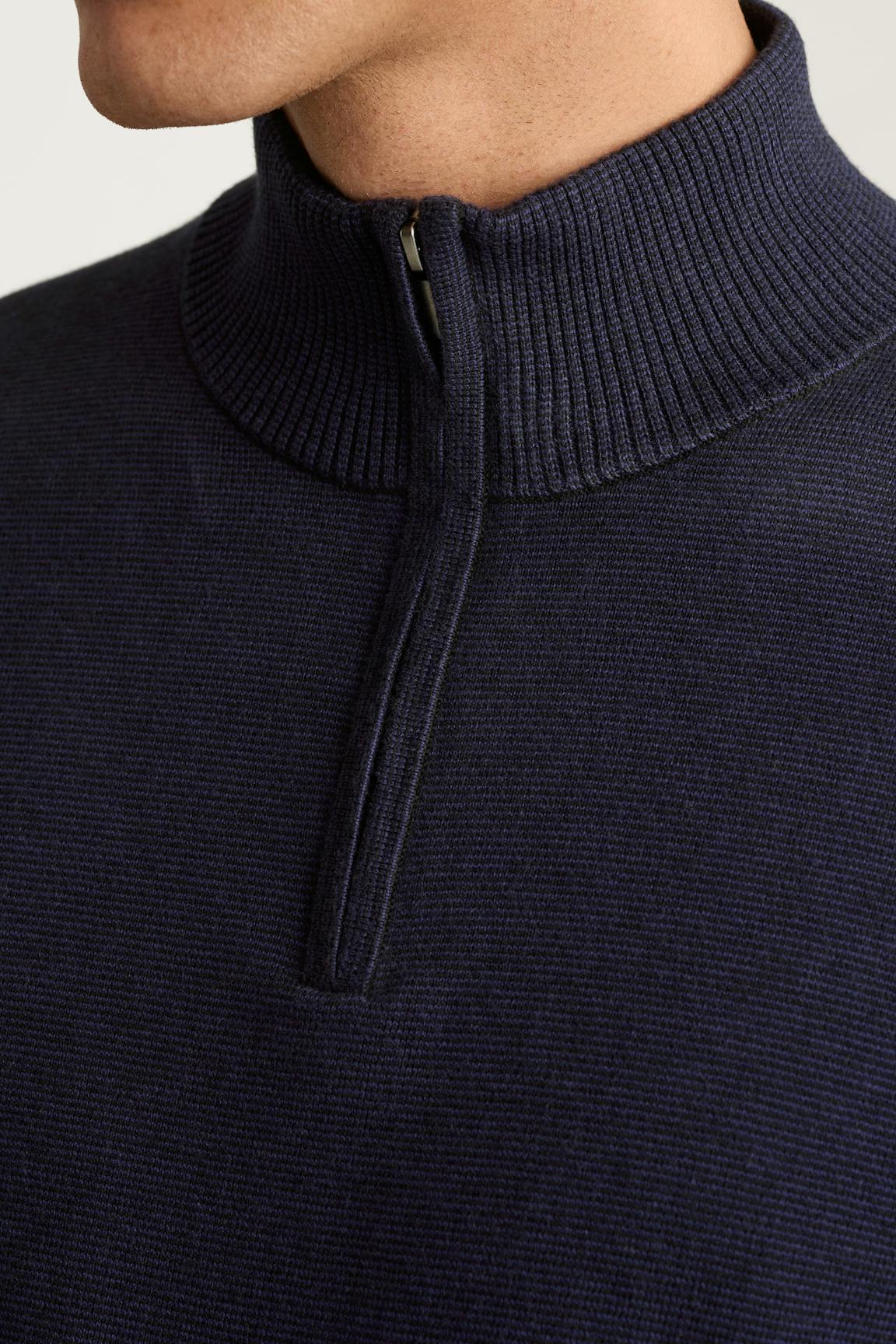 Washable Cotton Cashmere Quarter Zip