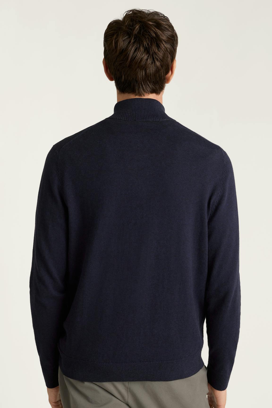 Washable Cotton Cashmere Quarter Zip