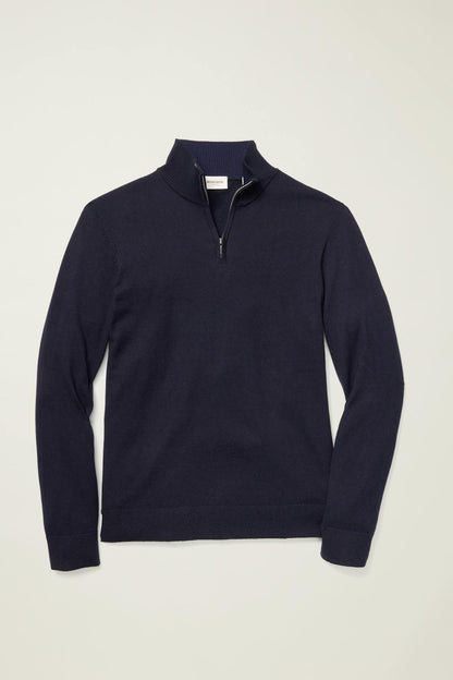 Washable Cotton Cashmere Quarter Zip