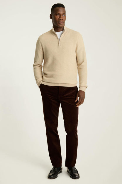 Washable Cotton Cashmere Quarter Zip