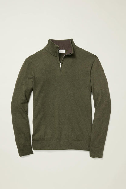 Washable Cotton Cashmere Quarter Zip