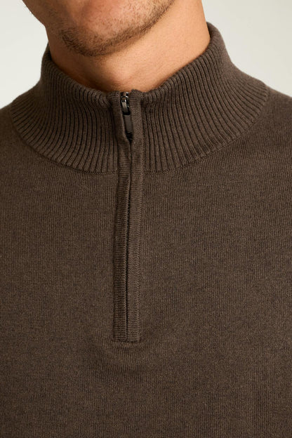 Washable Cotton Cashmere Quarter Zip