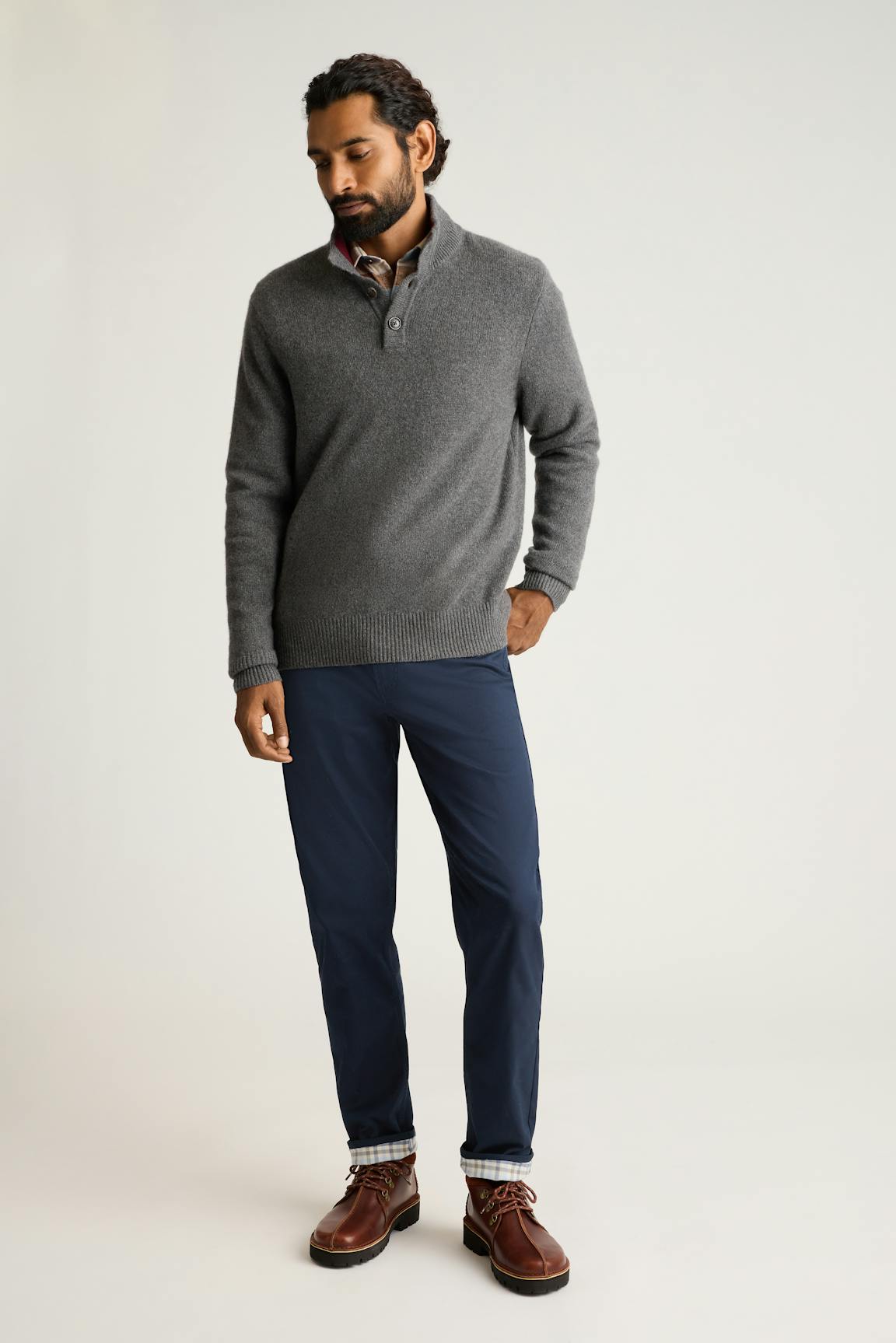 Italian Cashmere Mock Neck Sweater