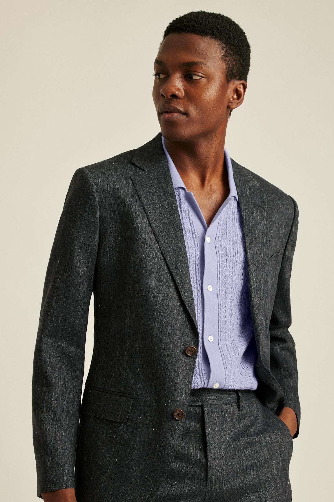 Italian Stretch Linen Suit Jacket